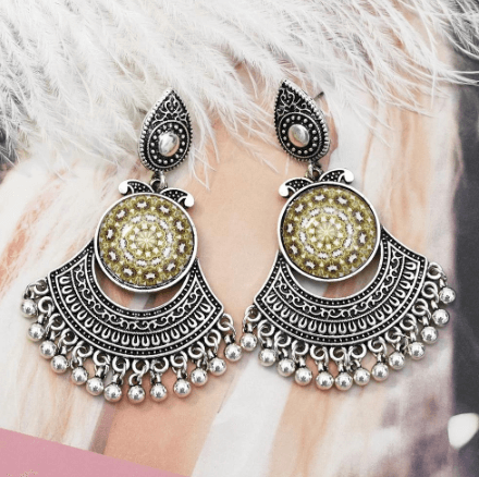 Silver jewelry | Oxidised earrings | Indian jewellery design earrings,  Jewelry design earrings, Indian jewelry sets